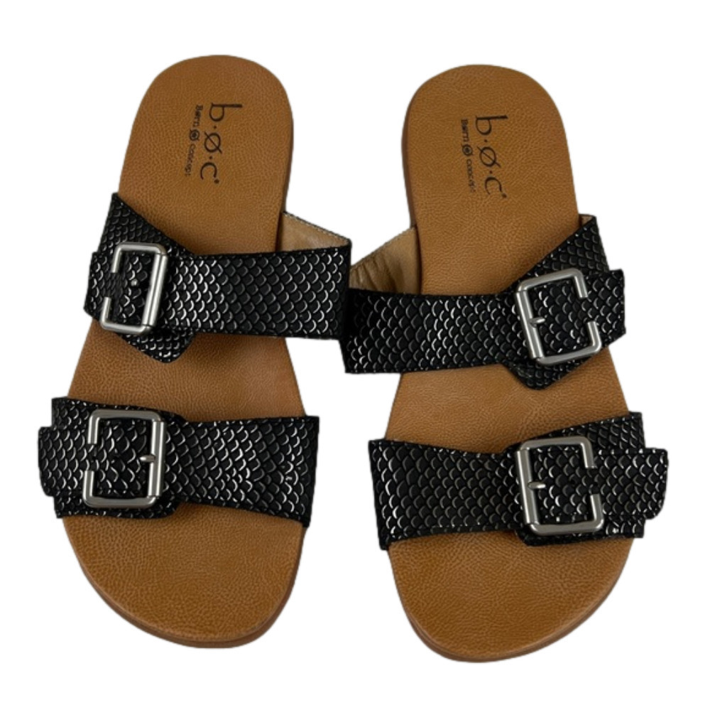 B.O.C. Born Snake Skin Print Double  Buckle Strap Sandals C83209 Women size 8